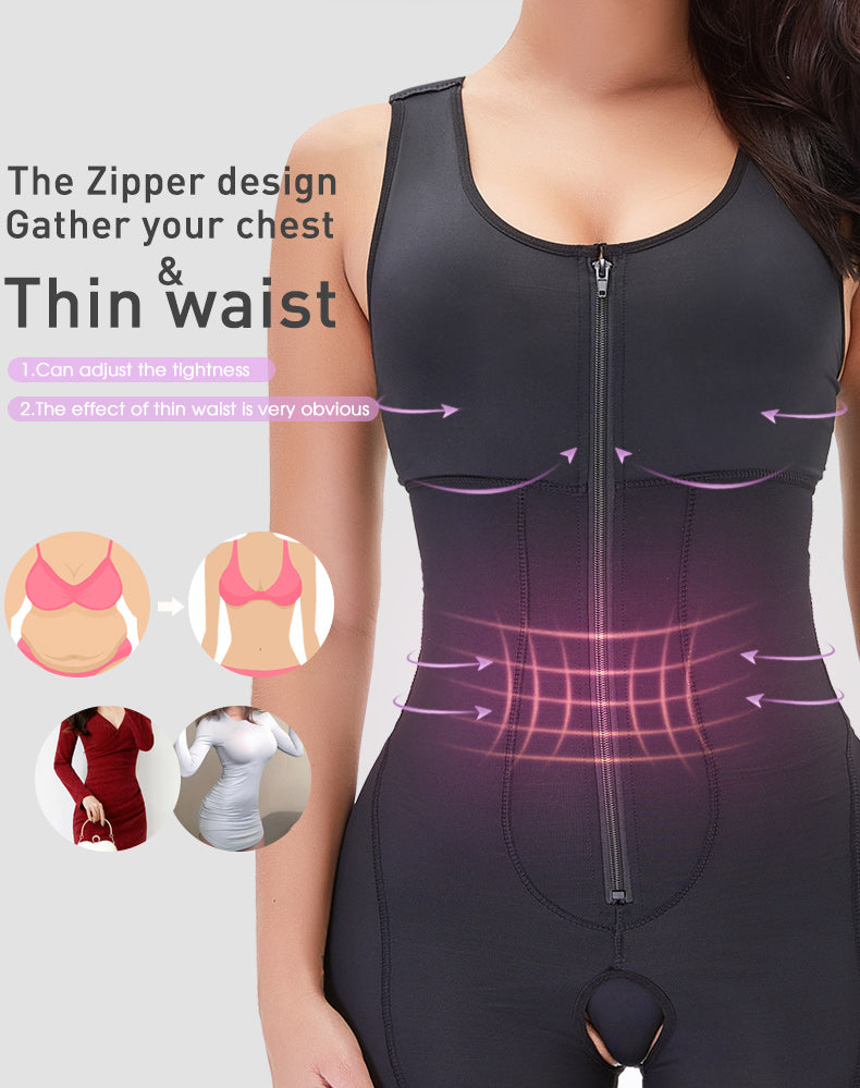 Wholesale Women Corset Plus Size Shaper Shorts Black Bodysuit Slimming Zipper Bustiers