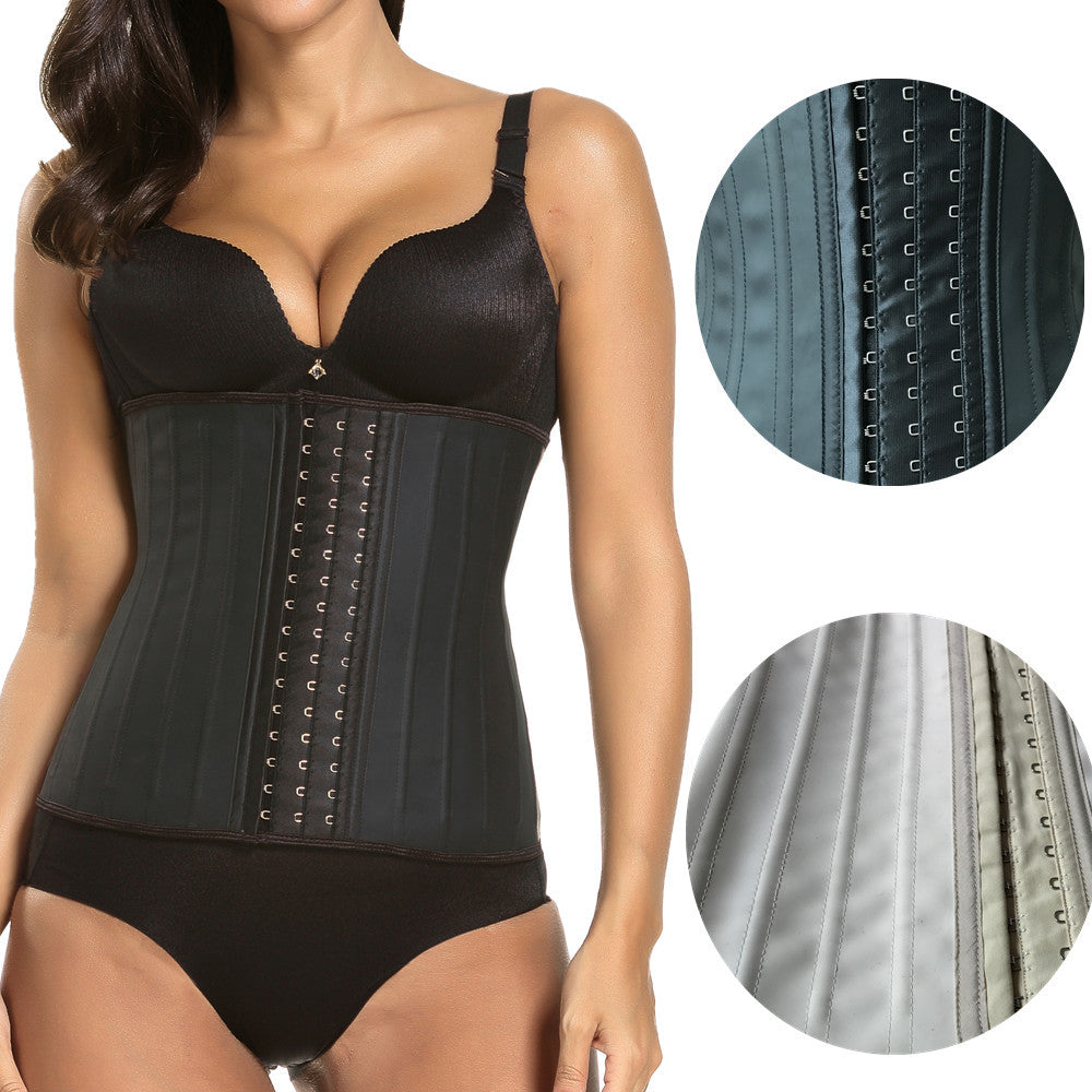 latex 25 Steel Bone3 Rows Hooks latex tummy wrap Waist Trainer Waist Cincher Corset Girdle Shaper