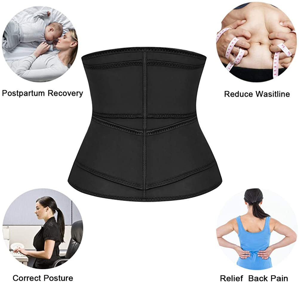 Adjustable Hooks Women Fat Tummy Control Shaper Workout Fat Burning Compression Belt Waist Trainer