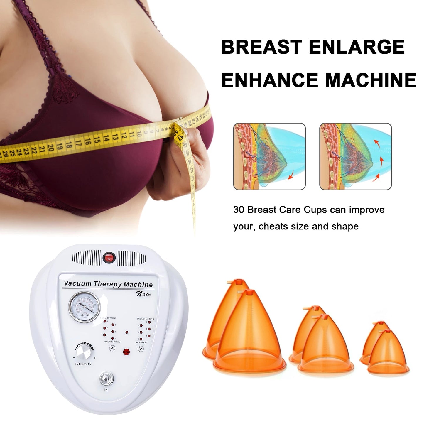 cups electric cupping therapy machine vacuum buttocks lift machine  butt vacuum machine