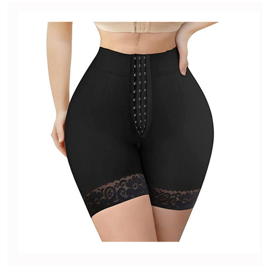 Body Shaper Mid Waist Abdominal Pants Butt Lifting Panties Zipper Belt Hook Buckle Lace Corset