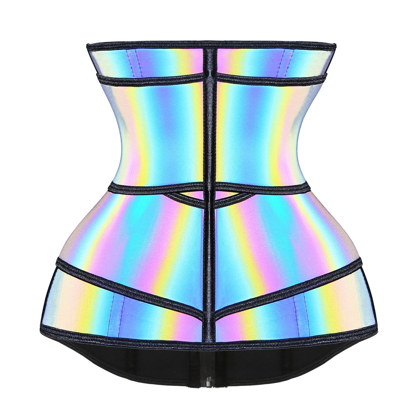 MOQ 30 PCS Waist Trainer 9 Steel Bone Underbust Laser Waist Trainer Shaper Reflective Waist Trainer